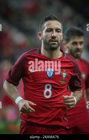 Centrocampista portoghese Joao Moutinho durante la partita amichevole della Coppa del mondo FIFA 2018 tra Portogallo e Svezia all'Estadio dos Barreiros il 28 marzo 2017 a Funchal, Madeira, Portogallo. (Foto di Bruno Barros / DPI / NurPhoto ) *** Please use Credit from Credit Field *** Foto Stock