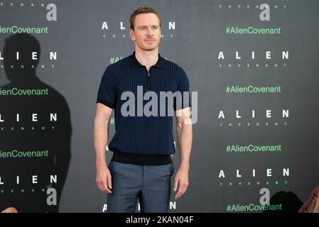 Michael Fassbender partecipa alla presentazione del film 'Alien Covenant' all'Hotel Villamagna di Madrid il 8 maggio 2017 (Foto di Gabriel Maseda/NurPhoto) *** Please use Credit from Credit Field *** Foto Stock