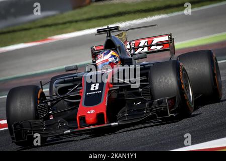 Romain Grosjean, di Hass F1, durante la prima sessione di allenamento del GP di Spagna a Montmeló, al circuito di Catalunya il 12 maggio 2017 (Foto di Miquel Llop/NurPhoto) *** Please use Credit from Credit Field *** Foto Stock