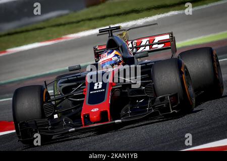 Romain Grosjean, di Hass F1, durante la prima sessione di allenamento del GP di Spagna a Montmeló, al circuito di Catalunya il 12 maggio 2017 (Foto di Miquel Llop/NurPhoto) *** Please use Credit from Credit Field *** Foto Stock