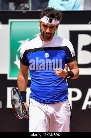 Fabio Fognini in azione durante la sua partita contro Alexander Zverev - internazionali BNL d'Italia 2017 il 16 maggio 2017 a Roma. (Foto di Silvia Lore/NurPhoto) *** Please use Credit from Credit Field *** Foto Stock