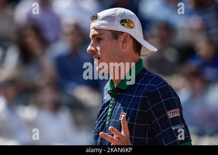 John Isner (USA) sembra sconsolato Alexander Zverev (GER) durante l'ATP World Tour Masters 1000 internazionali BNL D'Italia al Foro Italico, Roma, Italia il 20 maggio 2017. (Foto di Giuseppe Maffia/NurPhoto) *** Please use Credit from Credit Field *** Foto Stock