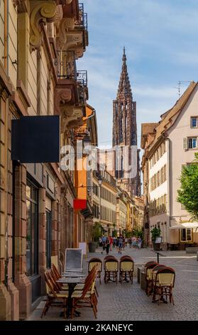 Impressione idilliaco di Strasburgo, una città nella regione dell'Alsazia in Francia Foto Stock