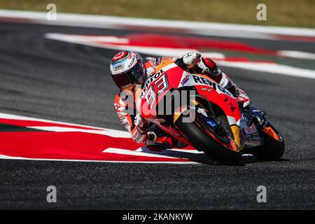 93 Marc Marquez dalla Spagna del Repsol Honda Team (Honda) durante il Gran Premio della Catalogna Monter Energy, al Circuit de Barcelona-Catalunya il 10 giugno 2017. (Foto di Xavier Bonilla/NurPhoto) *** Please use Credit from Credit Field *** Foto Stock