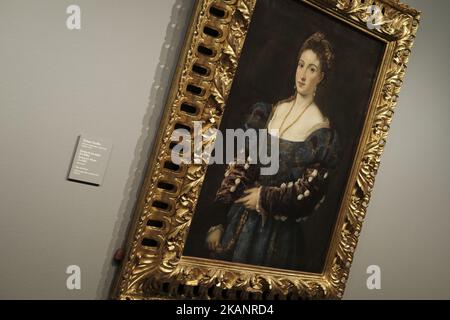 La presentazione della mostra "Venezia rinascimentale" al museo Thyssen-Bornemisza di Madrid, Spagna, il 19 maggio 2017. La mostra con capolavori di artisti come Tiziano, Tintoretto, Veronese e Lotto, prestati da importanti collezioni e musei, si terrà dal 20 giugno al 24 settembre 2017. (Foto di Oscar Gonzalez/NurPhoto) *** Please use Credit from Credit Field *** Foto Stock