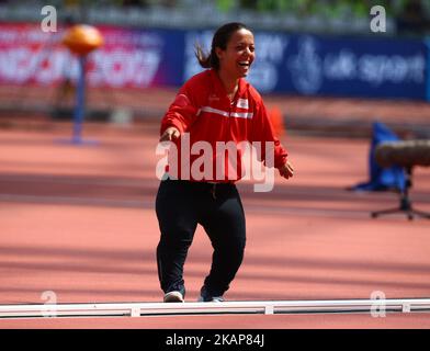 Rima Abdelli (TUN) gareggia nella Women's Shot Put Final durante i Campionati IPC World Para Athletics al London Stadium di Londra, Regno Unito, il 17 luglio 2017. (Foto di Kieran Galvin/NurPhoto) *** Please use Credit from Credit Field *** Foto Stock