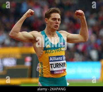 James Turner of Australia vincitore della finale maschile 800m T36 durante i Campionati mondiali di Para Athletics allo stadio di Londra il 23 luglio 2017 (Foto di Kieran Galvin/NurPhoto) *** Please use Credit from Credit Field *** Foto Stock