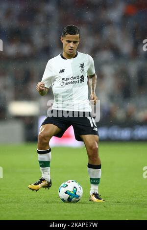 Philippe Coutinho di Liverpool durante la seconda partita di calcio della Audi Cup tra il Bayern Monaco e il Liverpool nello stadio di Monaco, Germania meridionale, il 1 agosto 2017. (Foto di Matteo Ciambelli/NurPhoto) *** Please use Credit from Credit Field *** Foto Stock