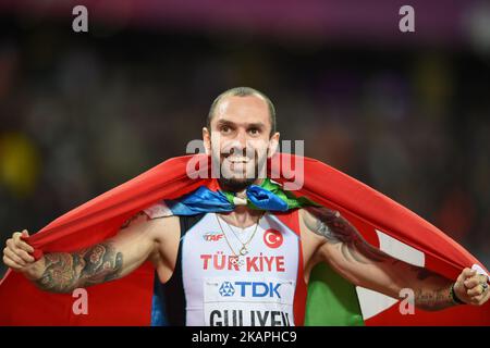 Ramil Goliyev, Turchia, ha vinto la finale di Mens 200 metri a Londra, Regno Unito, ai Campionati Mondiali di atletica IAAF 2017 il 10 agosto 2017. (Foto di Ulrik Pedersen/NurPhoto) *** Please use Credit from Credit Field *** Foto Stock