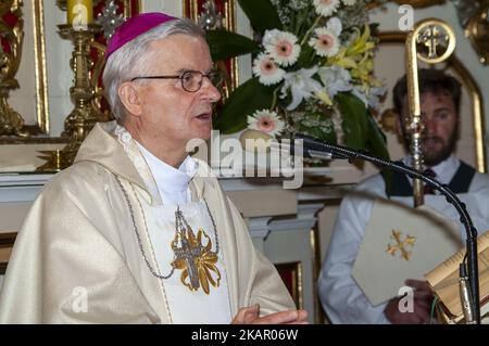 Polska, Polonia, Polen; Ritratto - Mons. Teofil Wilski in vesti di massa; Porträt - Bischof in Messgewändern; Retrato: obispo con vestiduras de misa Foto Stock