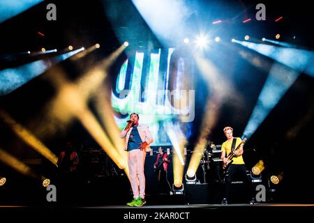 La nuova band inglese Duran Duran ha suonato dal vivo all'Home Festival 2017 di Treviso, Italia, il 2 settembre 2017. (Foto di Roberto Finizio/NurPhoto) Foto Stock