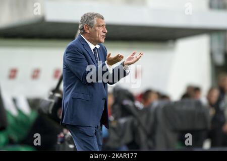 Fernando Santos Manager del Portogallo durante il turno di qualificazione della Coppa del mondo FIFA 2018 tra Ungheria e Portogallo al Groupama Arena di Budapest, Ungheria, il 3 settembre 2017 (Foto di Andrew Surma/NurPhoto) Foto Stock