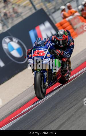 25 MAVERICK VINALES (Spagna), Movistar Yamaha MotoGP Team, Yamaha YZR-M1 machine, Gran Premio Tribul Mastercard di San Marino e della Riviera di Rimini, in occasione del Qualifing MotoGP al circuito mondiale Marco Simoncelli per il 13th° round del Campionato del mondo MotoGP, Dal 8th al 10th 2017 settembre a Misano Adriatico il 9 settembre 2017. (Foto di Felice Monteleone/NurPhoto) Foto Stock