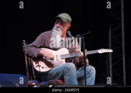 Il bluesman americano Seasick Steve suona all'OnBlackheath Festival di Londra il 10 settembre 2017. (Foto di Alberto Pezzali/NurPhoto) Foto Stock