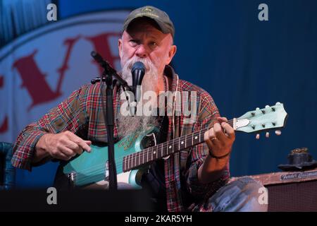 Il bluesman americano Seasick Steve suona all'OnBlackheath Festival di Londra il 10 settembre 2017. (Foto di Alberto Pezzali/NurPhoto) Foto Stock