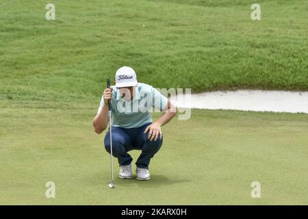 Cameron Smith of Australia in azione durante il primo round del torneo di golf CIMB Classic 2017 del 12 ottobre 2017 al TPC Kuala Lumpur, Malesia. (Foto di Chris Jung/NurPhoto) Foto Stock