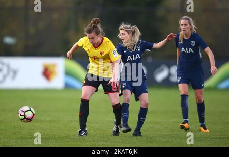 Sarah Jones di Watford Ladies durante la partita femminile della Super League 2 tra Watford Ladies e Tottenham Hotspur Ladies, al Kings Langley FC di Hertfordshire, Regno Unito il 29 ottobre 2017. (Foto di Kieran Galvin/NurPhoto) Foto Stock