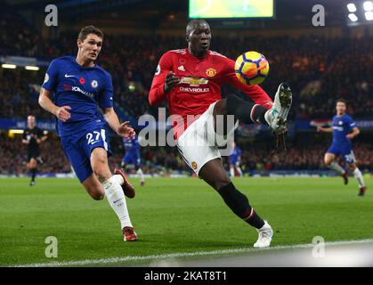 Romelu Lukaku del Manchester United durante la partita della Premier League tra Chelsea e Manchester United a Stamford Bridge a Londra, Inghilterra, il 5 novembre 2017. (Foto di Kieran Galvin/NurPhoto) Foto Stock