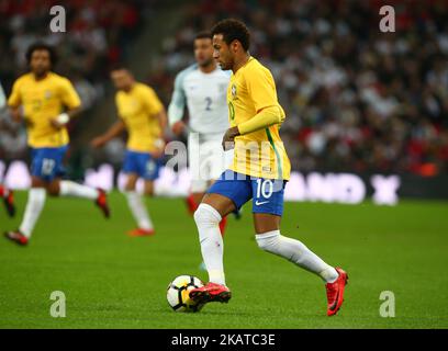 Neymar del Brasile durante la partita internazionale amichevole tra Inghilterra e Brasile allo stadio di Wembley a Londra, Regno Unito, il 14 novembre 2017. (Foto di Kieran Galvin/NurPhoto) Foto Stock