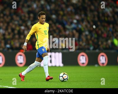 Neymar del Brasile durante la partita internazionale amichevole tra Inghilterra e Brasile allo stadio di Wembley, Londra il 14 novembre , 2017 (Photo by Kieran Galvin/NurPhoto) Foto Stock