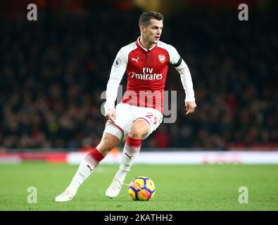 Granit Xhaka dell'Arsenal durante la partita della Premier League tra l'Arsenal e la città di Huddersfield all'Emirates Stadium, Londra, Inghilterra, il 29 novembre 2017. (Foto di Kieran Galvin/NurPhoto) Foto Stock