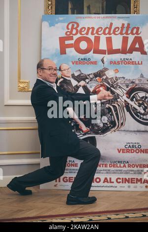 Carlo Verdone partecipa a Photocall del film 'Benedetta Follia' presso l'Hotel St.Regis di Roma il 5 gennaio 2018. (Foto di Luca Carlino/NurPhoto) Foto Stock