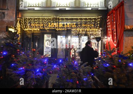 Ristorante Lviv's Baczewski il giorno di Natale ortodosso orientale. Domenica 7 gennaio 2018, a Lviv, Ucraina. (Foto di Artur Widak/NurPhoto) Foto Stock