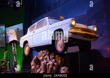 Decorazioni e oggetti di Harry Potter presso lo studio Harry Potter di Warner Bros a Watford, Londra, Regno Unito, il 9 gennaio 2018. (Foto di Julien Mattia/NurPhoto) Foto Stock