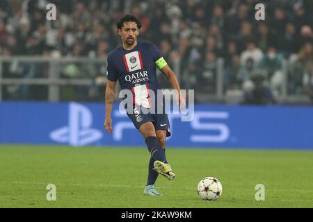 Torino, Italia. 02nd Nov 2022. Marquinhos (Paris Saint-Germain) durante la Juventus FC vs Paris Saint-Germain FC, UEFA Champions League a Torino, Italia, novembre 02 2022 Credit: Independent Photo Agency/Alamy Live News Foto Stock