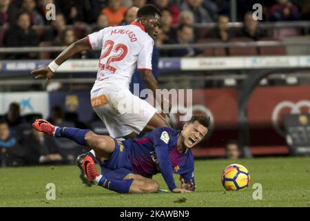 Paulinho durante la partita di calcio spagnola tra il FC Barcelona e il Deportivo Alaves allo stadio Camp Nou di Barcellona, Catalogna, Spagna il 28,2018 gennaio (Foto di Miquel Llop/NurPhoto) Foto Stock