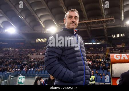 Marco Giampaolo manager di Sampdoria durante la Serie Una partita tra Roma e Sampdoria allo Stadio Olimpico di Roma il 28 gennaio 2018. (Foto di Giuseppe Maffia/NurPhoto) Foto Stock