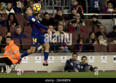 Coutinho durante la partita di calcio spagnola tra il FC Barcelona e il Deportivo Alaves allo stadio Camp Nou di Barcellona, Catalogna, Spagna il 28,2018 gennaio (Foto di Miquel Llop/NurPhoto) Foto Stock