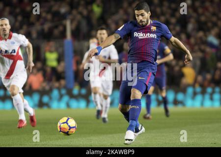 Luis Suarez durante la partita di calcio spagnola tra il FC Barcelona e il Deportivo Alaves allo stadio Camp Nou di Barcellona, Catalogna, Spagna il 28,2018 gennaio (Foto di Miquel Llop/NurPhoto) Foto Stock