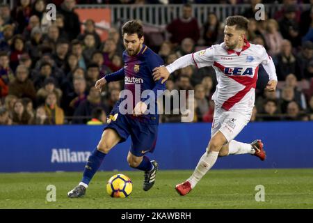 Leo messi durante la partita di calcio spagnola tra il FC Barcelona e il Deportivo Alaves allo stadio Camp Nou di Barcellona, Catalogna, Spagna il 28,2018 gennaio (Foto di Miquel Llop/NurPhoto) Foto Stock