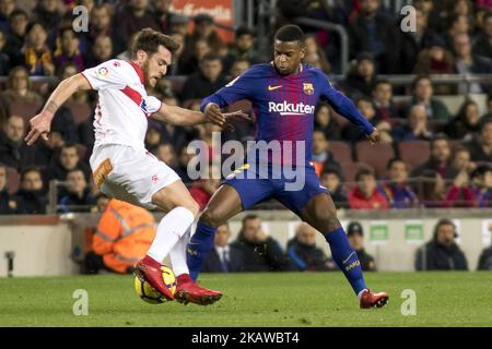 Semedo durante la partita di calcio spagnola tra il FC Barcelona e il Deportivo Alaves allo stadio Camp Nou di Barcellona, Catalogna, Spagna il 28,2018 gennaio (Foto di Miquel Llop/NurPhoto) Foto Stock