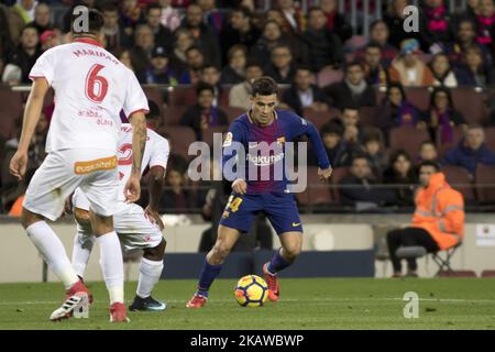 Paulinho durante la partita di calcio spagnola tra il FC Barcelona e il Deportivo Alaves allo stadio Camp Nou di Barcellona, Catalogna, Spagna il 28,2018 gennaio (Foto di Miquel Llop/NurPhoto) Foto Stock