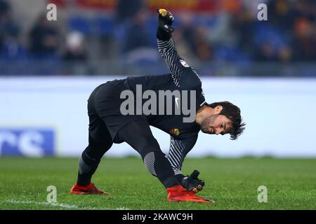 Alisson Becker di Roma durante la Serie Italiana Una partita di calcio tra A.S. Roma e Sampdoria allo Stadio Olimpico di Roma il 28 gennaio 2018. (Foto di Matteo Ciambelli/NurPhoto) Foto Stock