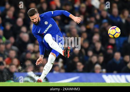 Olivier Giroud di Chelsea durante la partita della Premier League tra Chelsea e West Bromwich Albion (WBA) a Stamford Bridge, Londra, Inghilterra il 12 gennaio 2018. (Foto di Kieran Galvin/NurPhoto) Foto Stock