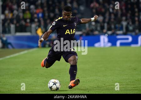 Serge Aurier di Tottenham durante la partita della UEFA Champions League 16 tra Juventus e Tottenham Hotspur allo Stadio Juventus di Torino il 13 febbraio 2018. (Foto di Giuseppe Maffia/NurPhoto) Foto Stock