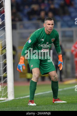 Cristian Puggioni durante la Serie Italiana Una partita di calcio tra A.S. Roma e Benevento allo Stadio Olimpico di Roma, il 11 febbraio 2018. (Foto di Silvia Lore/NurPhoto) Foto Stock