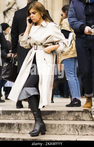 Carine Roitfeld è presente alla sfilata di moda Valentin Yudashkin durante la settimana della moda di Parigi Autunno/Inverno 2018/19, il 5 marzo 2018, a Parigi, Francia. (Foto di Nataliya Petrova/NurPhoto) Foto Stock