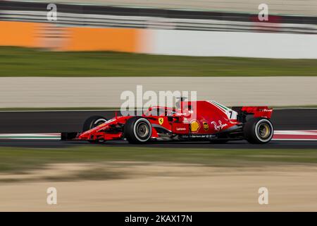 07 Kimi Raikkonen dalla Finlandia Scuderia Ferrari SF71H durante il quarto giorno del F1 Test invernali al circuito di Catalunya il 9 marzo 2018 a Montmelo, Spagna. (Foto di Xavier Bonilla/NurPhoto) Foto Stock