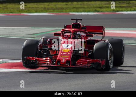 07 Kimi Raikkonen dalla Finlandia Scuderia Ferrari SF71H durante il quarto giorno del F1 Test invernali al circuito di Catalunya il 9 marzo 2018 a Montmelo, Spagna. (Foto di Xavier Bonilla/NurPhoto) Foto Stock