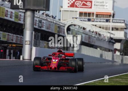 07 Kimi Raikkonen dalla Finlandia Scuderia Ferrari SF71H durante il quarto giorno del F1 Test invernali al circuito di Catalunya il 9 marzo 2018 a Montmelo, Spagna. (Foto di Xavier Bonilla/NurPhoto) Foto Stock