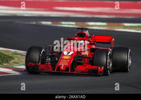 07 Kimi Raikkonen dalla Finlandia Scuderia Ferrari SF71H durante il quarto giorno del F1 Test invernali al circuito di Catalunya il 9 marzo 2018 a Montmelo, Spagna. (Foto di Xavier Bonilla/NurPhoto) Foto Stock