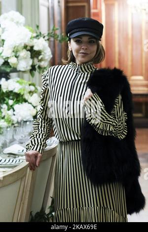 Chenoa durante la settimana della moda ATELIER COUTURE sposa alla moda e lusso in cerimonia al Fernan Nunez Palace a Madrid 15 marzo 2018 (Foto di Oscar Gonzalez/NurPhoto) Foto Stock