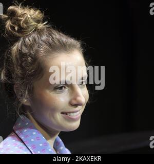 La cantante Elena Iturrieta (ELE) presenterà il suo nuovo album "What Night Hides" a Madrid. Spagna. 6 aprile 2018 (Foto di Oscar Gonzalez/NurPhoto) Foto Stock