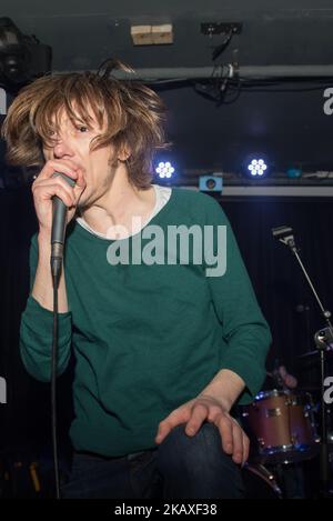 La rock band britannica Moses suona sul palco presso Water Rats, Londra, il 8 aprile 2018. (Foto di Alberto Pezzali/NurPhoto) Foto Stock