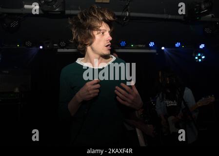 La rock band britannica Moses suona sul palco presso Water Rats, Londra, il 8 aprile 2018. (Foto di Alberto Pezzali/NurPhoto) Foto Stock