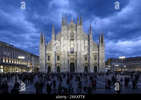 (4/1/2018) il Duomo di Milano è una cattedrale gotica situata in Piazza del Duomo di Milano. (Foto di Oscar Gonzalez/NurPhoto) Foto Stock